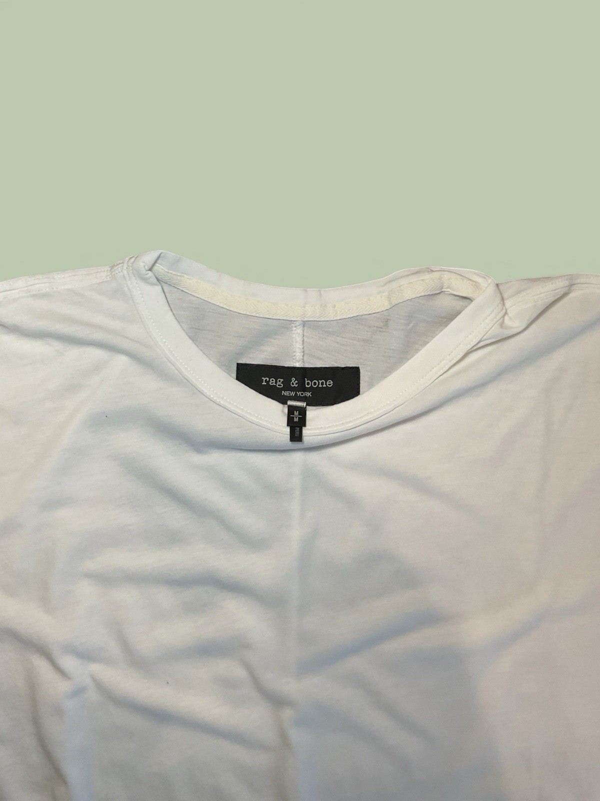 rag & bone Cotton Crew Neck Short Sleeve T-Shirt White Solid Men’s M gallery
