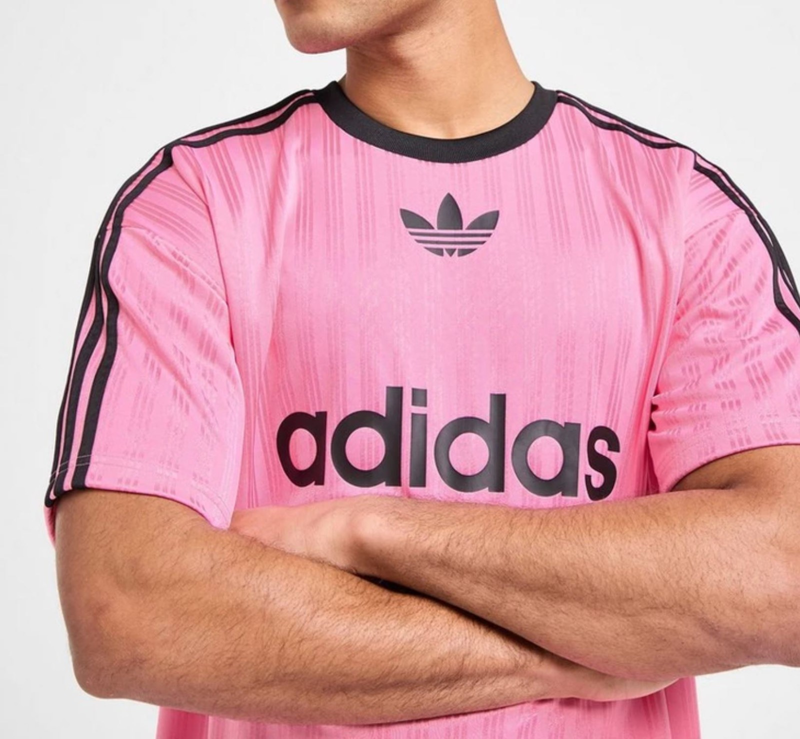 RARE! NEW MEN'S ADIDAS ORIGINALS TREFOIL POLY TEE SHIRT ~SIZE XL #JW37 PINK gallery
