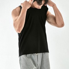 Men’s Cotton Stretch Tank Top Solid Color Training Sleeveless