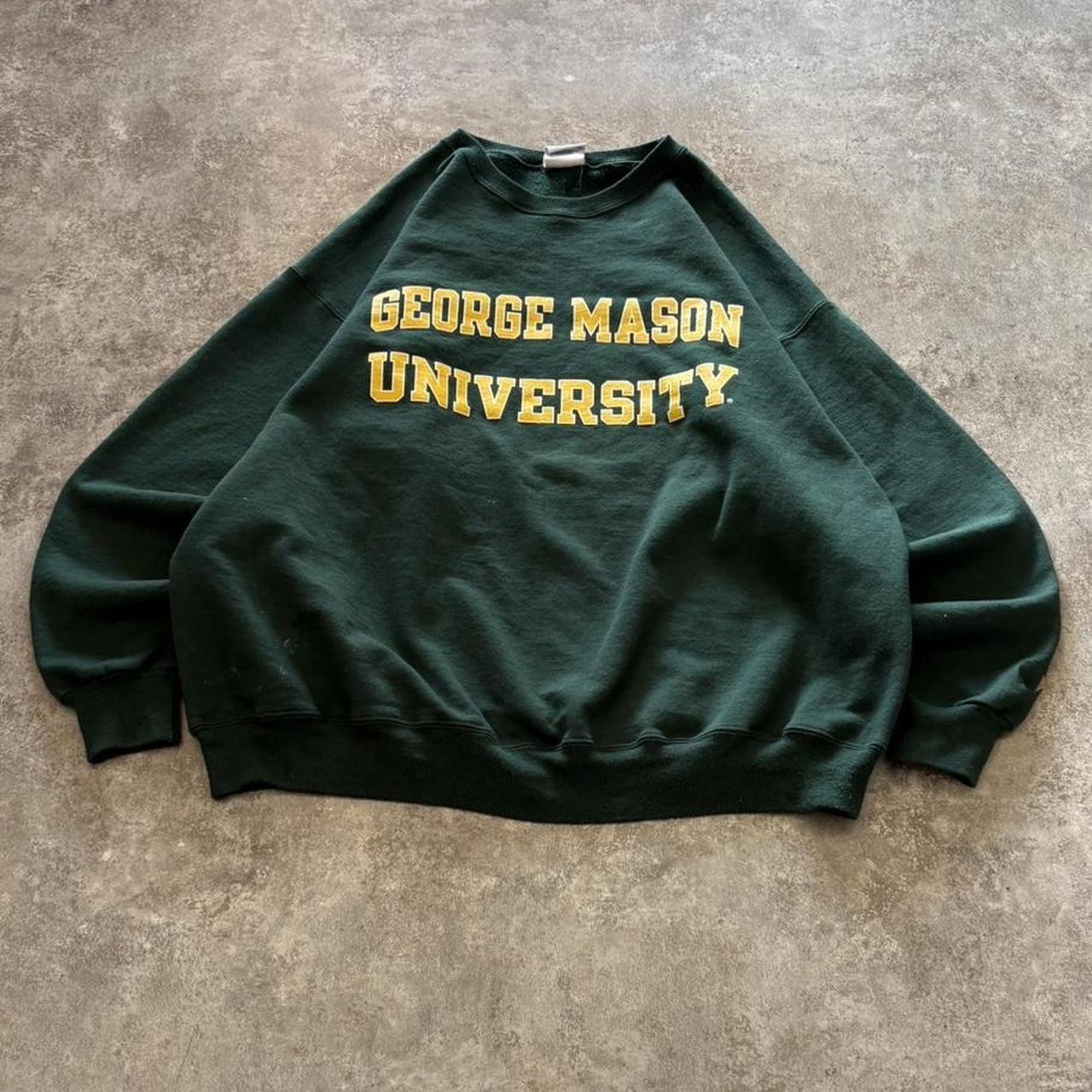 George Mason University Spell Out Forest Green Sweatshirt | Unisex
