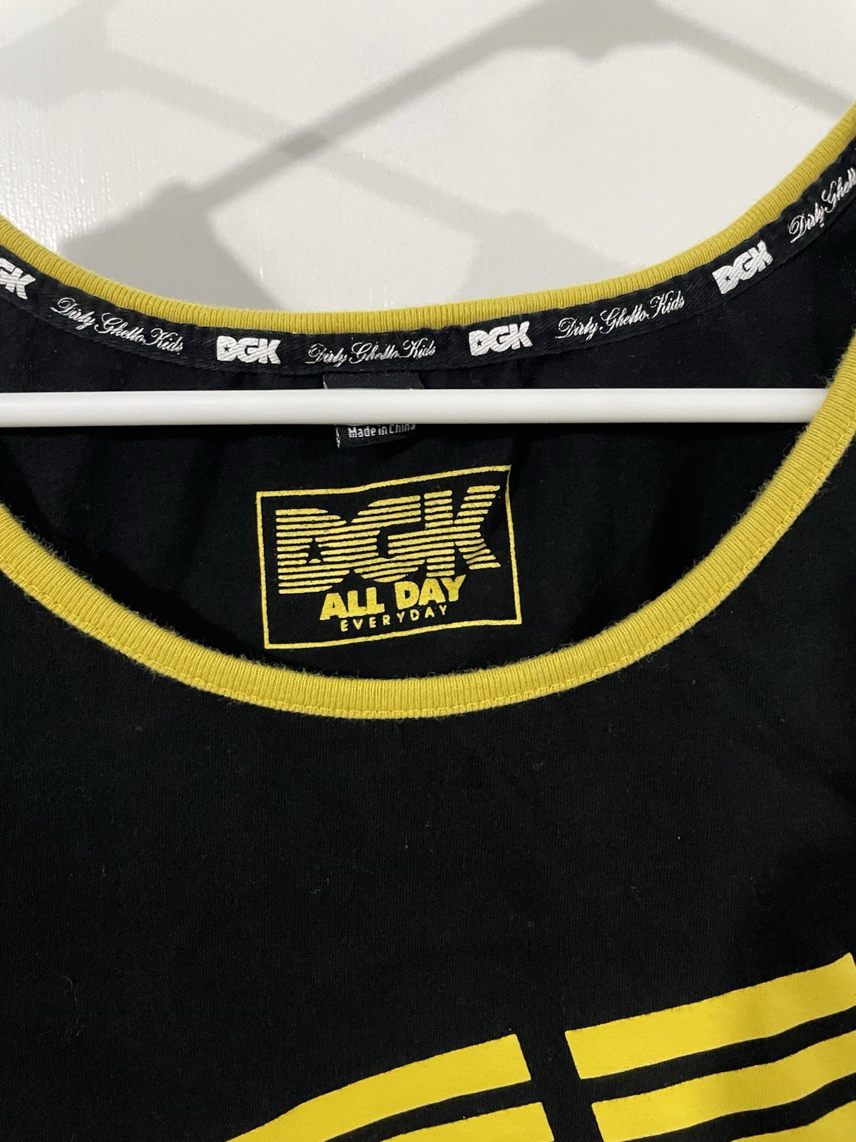 DGK All Day Basketball Shirt Tank Size Medium Yellow Black Preowned Good gallery