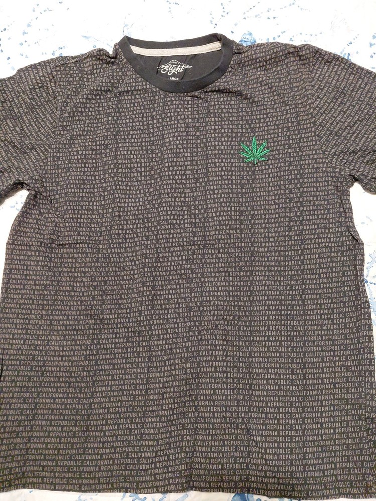 Men’s Large T-Shirt Eighty Eight Brand Short-Sleeve Black California Republic