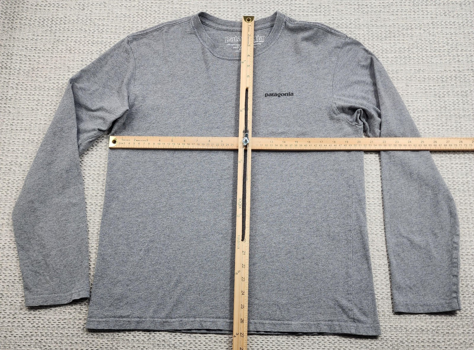 Patagonia Shirt Mens M Gray Long Sleeve Organic Cotton Logo Outdoor USA Made gallery
