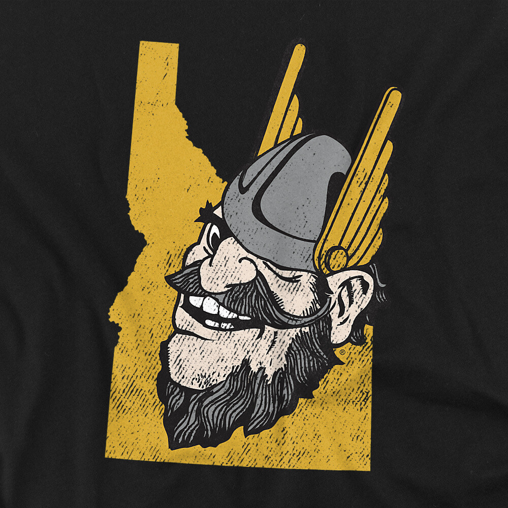 University of Idaho Adult T-Shirt State Shape, Black, S-5XL gallery