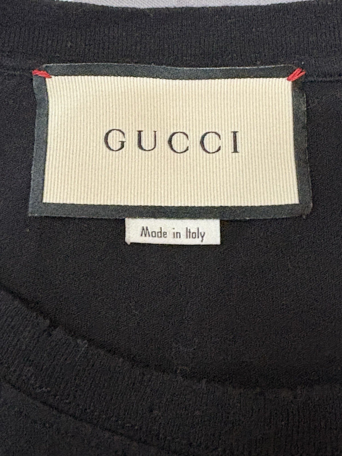 GUCCI Classic Logo black Cotton T Shirt Unisex Size Large gallery