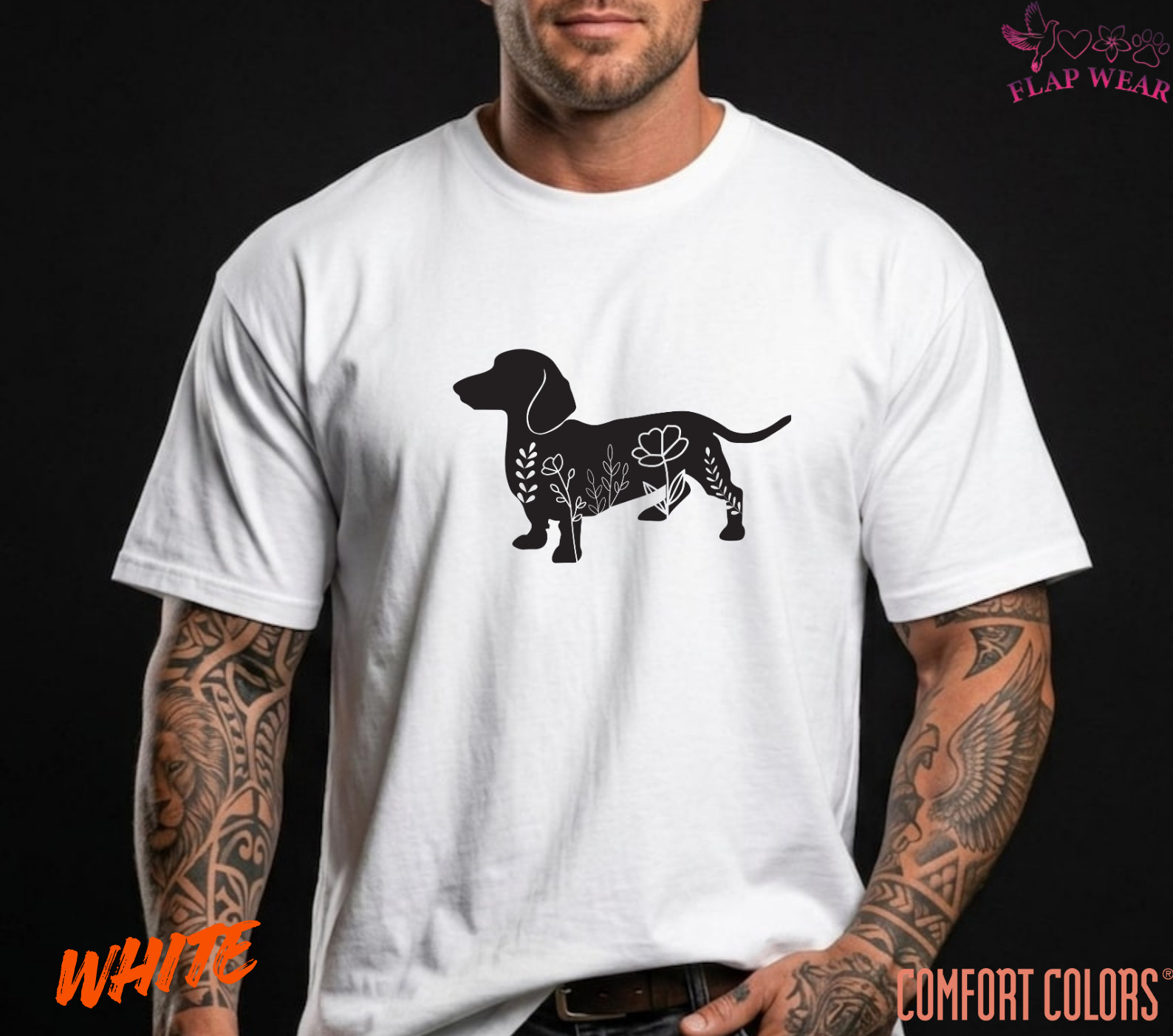 Unisex Dachshund Floral Shirt Wiener Dog T-Shirt Doxie Mom Tee Gift ,men,women's gallery