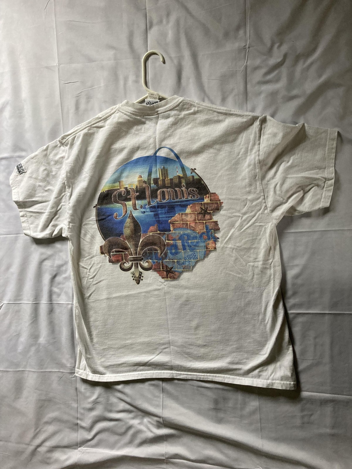 Vintage Hard Rock Cafe St Louis Shirt Mens XL White Graphic Double Sided 90s gallery