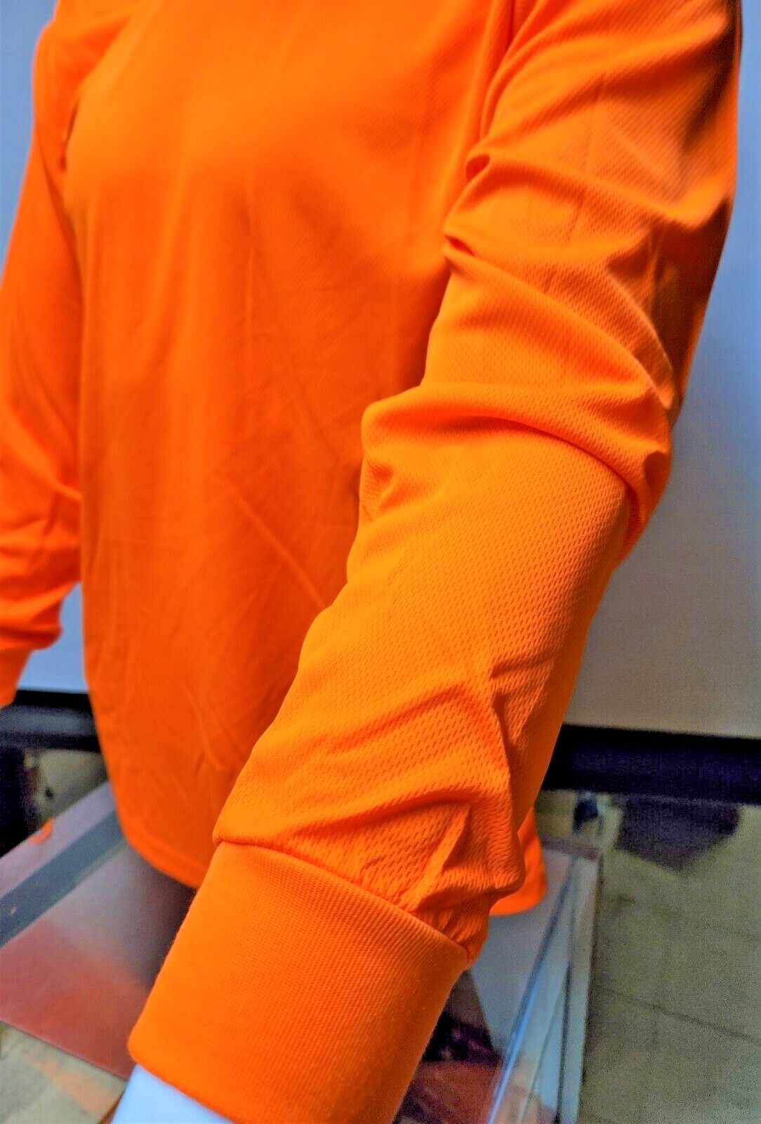 Hi Vis Long Sleeve Safety Shirt With Hoodie, Quick Dry Polyester Birdeye mesh gallery