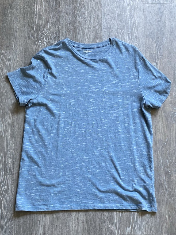 Goodfellow & Co Men’s Blue Heathered Knit Crew Neck Short Sleeve T-Shirt L