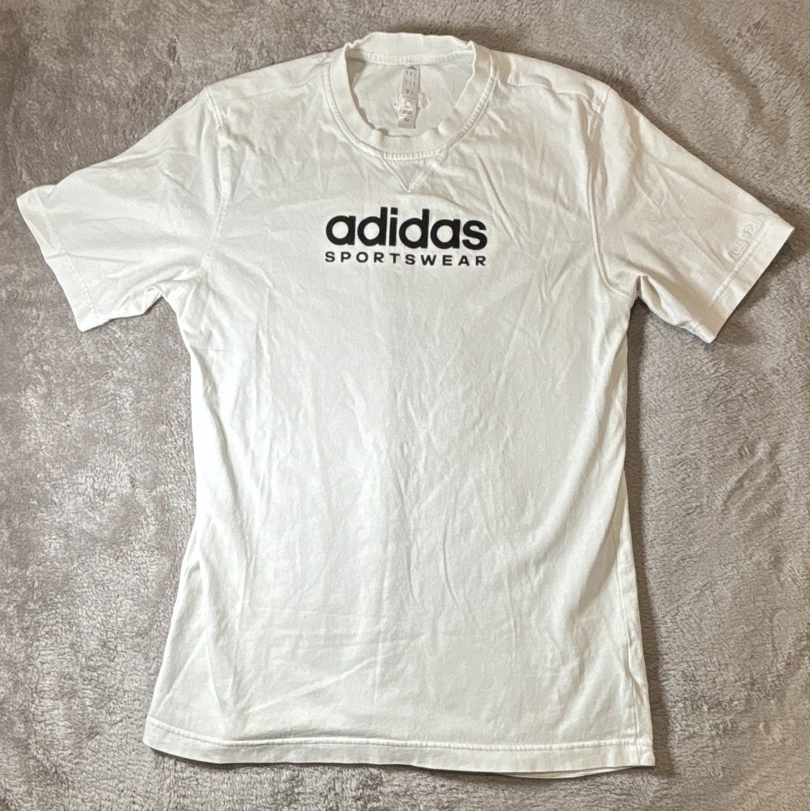 adidas Sportswear Men's White Graphic Print Crew Neck T-Shirt Short Sleeve S gallery