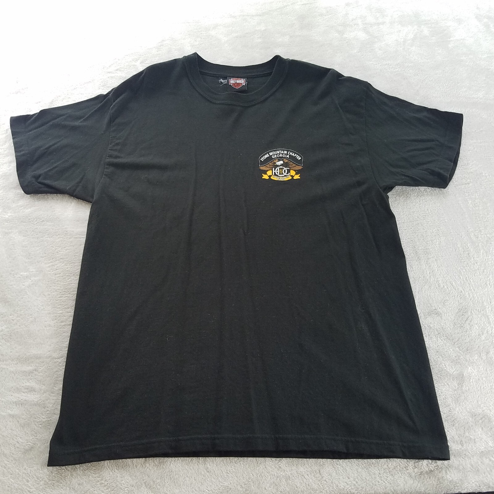 Mens Harley Davidson Graphic T Shirt Black Stone Mt HOG Eagle-See Measurements gallery