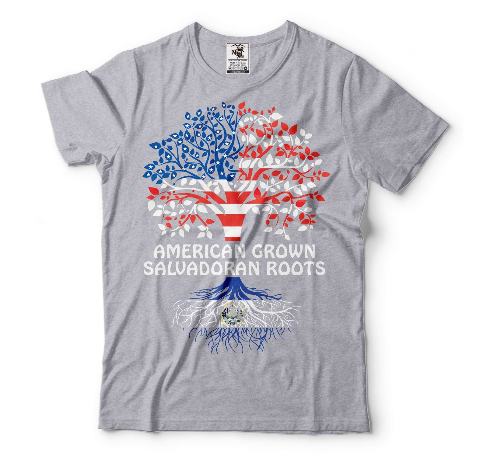 American Grown Salvadoran Roots Shirt El Salvador Shirt El Salvador Flag Tee gallery
