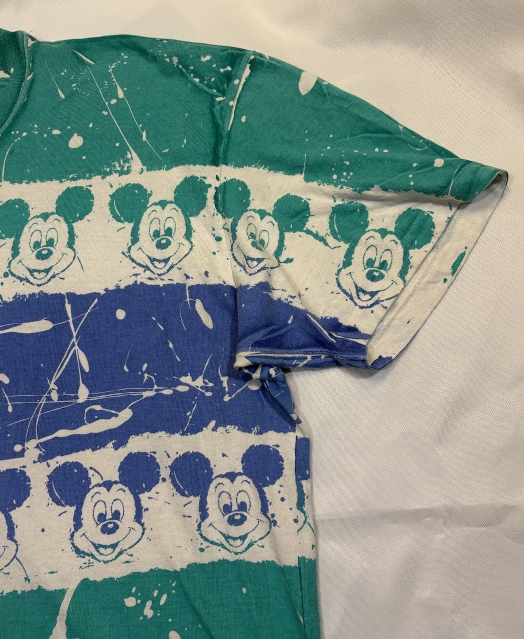 Vintage Mickey Mouse Shirt Tie Dye Disney 1990’s All Over Print Splatter OSFA gallery