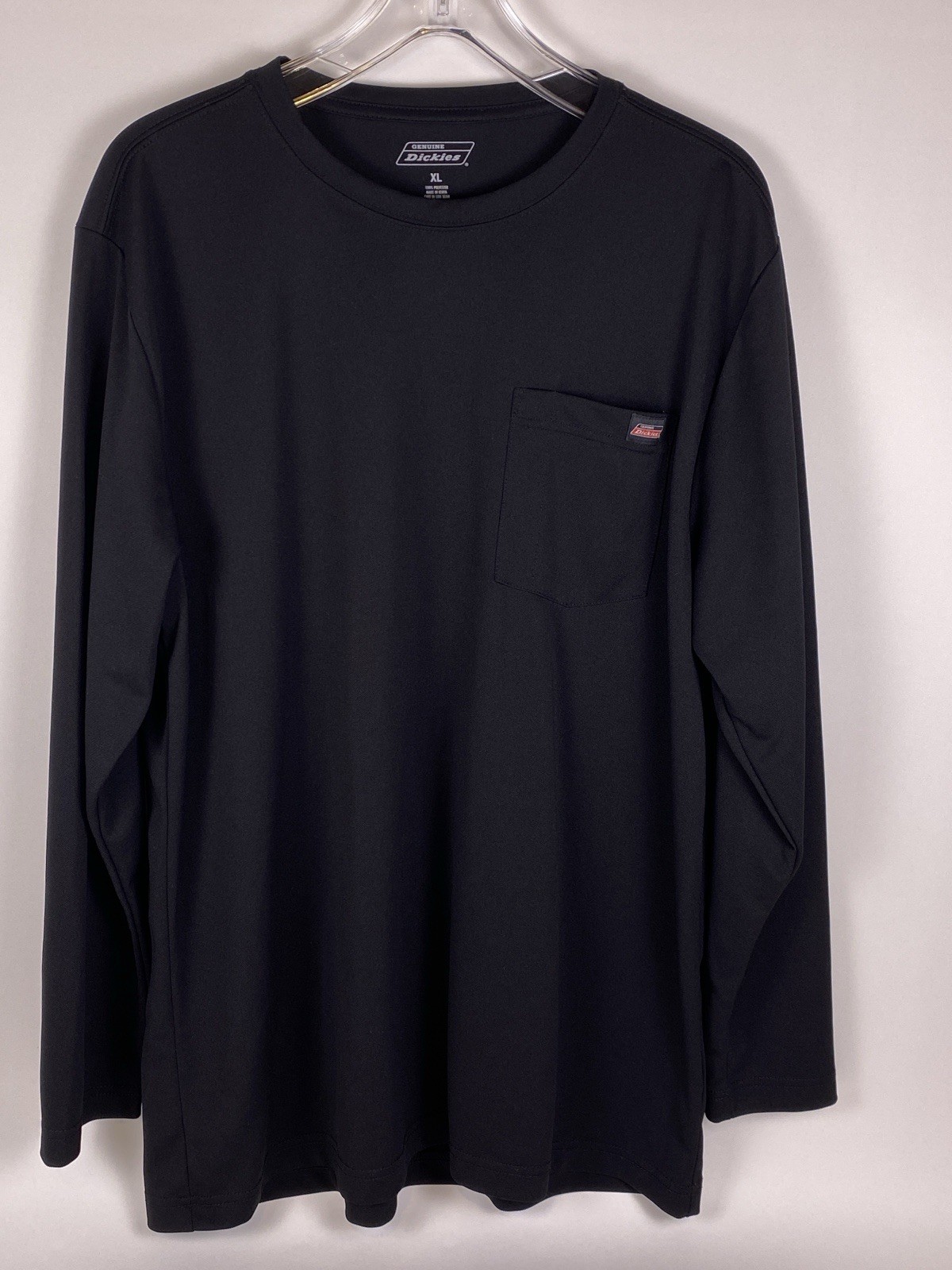 Genuine Dickies Men’s XL Shirt Performance Long Sleeve Pocket T-Shirt Black