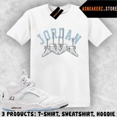 Shirt Matching AJ 5 White Metallic 2026 To Match Sneaker Shoe Hanging 5s T-Shirt