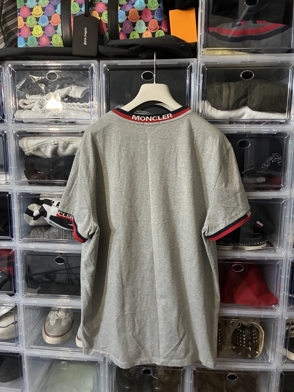 Rare Moncler Gray Neck And Cuff Logo T-shirt Size Large - $595 gallery