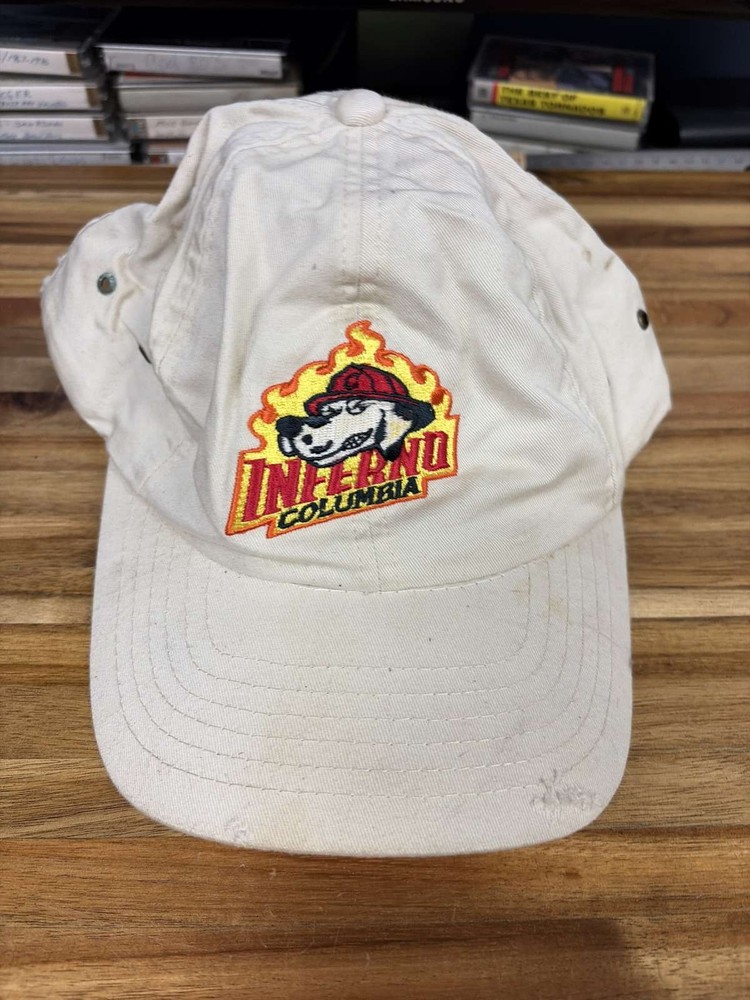 Bullet Line Inferno Columbia Firefighter Dog Strapback Hat White