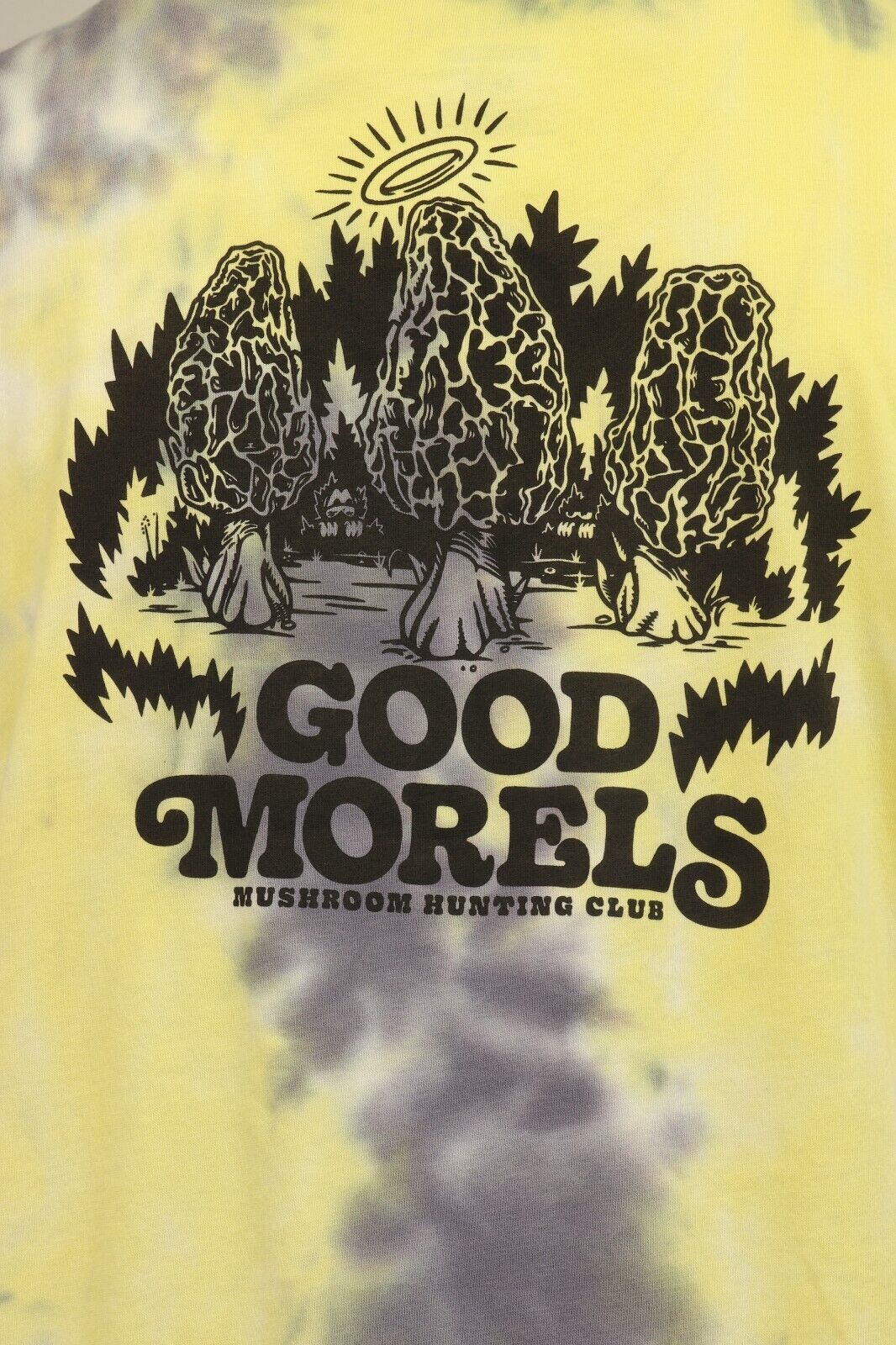 Element Men's T-Shirt Yellow Dark Grey Tie-Dye Mushroom Graphic S/S (S17) gallery