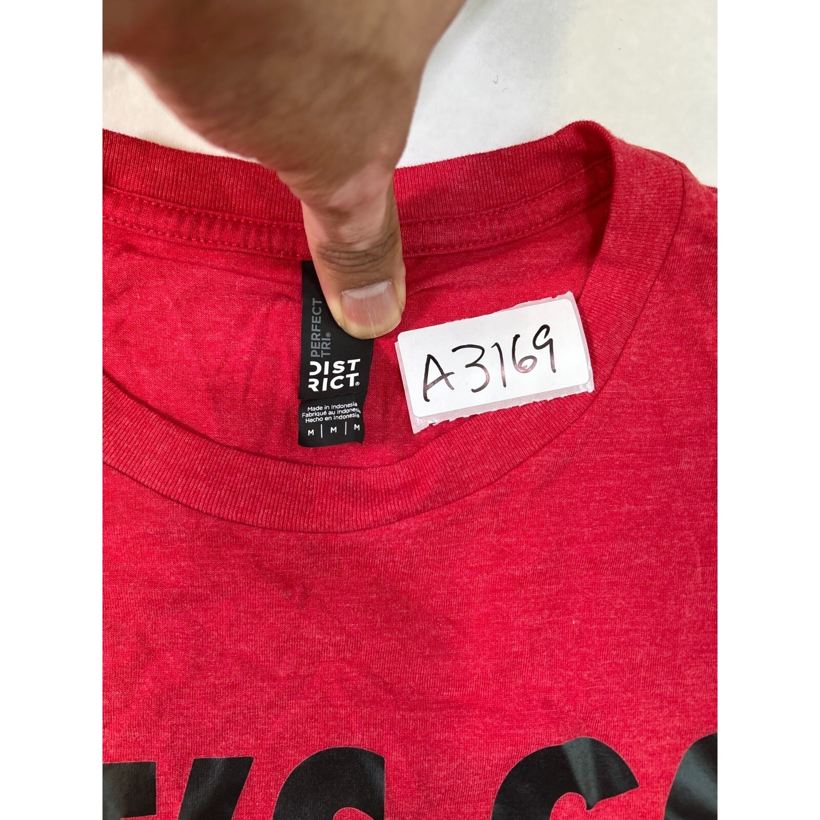 District Perfect Tri Mens M Red Lets Go Big Red Graphic T-Shirt Short Sleeve Tee gallery