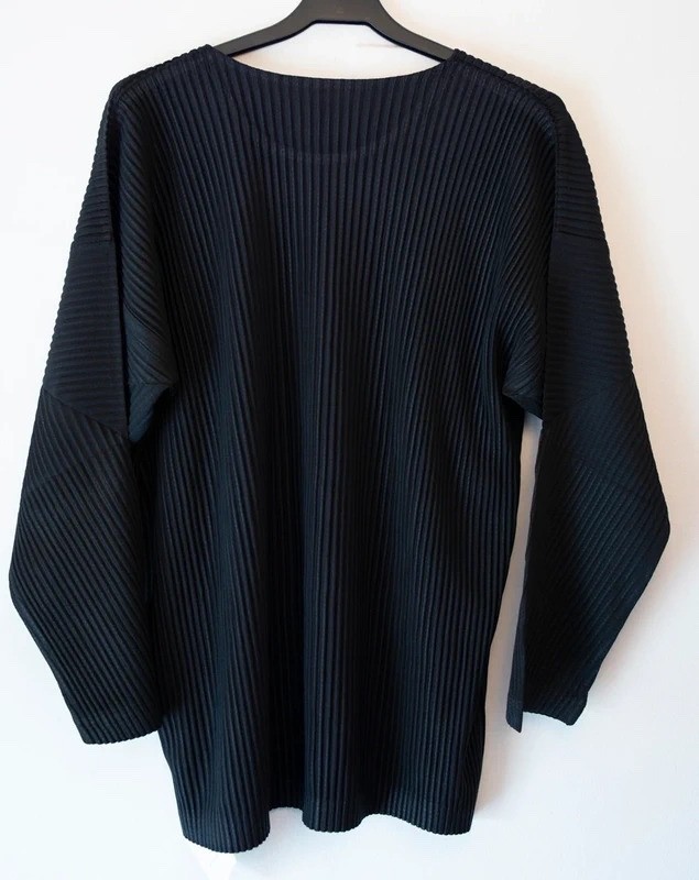 Issey Miyake Homme Plisse Black pleated Long sleeve Shirt gallery