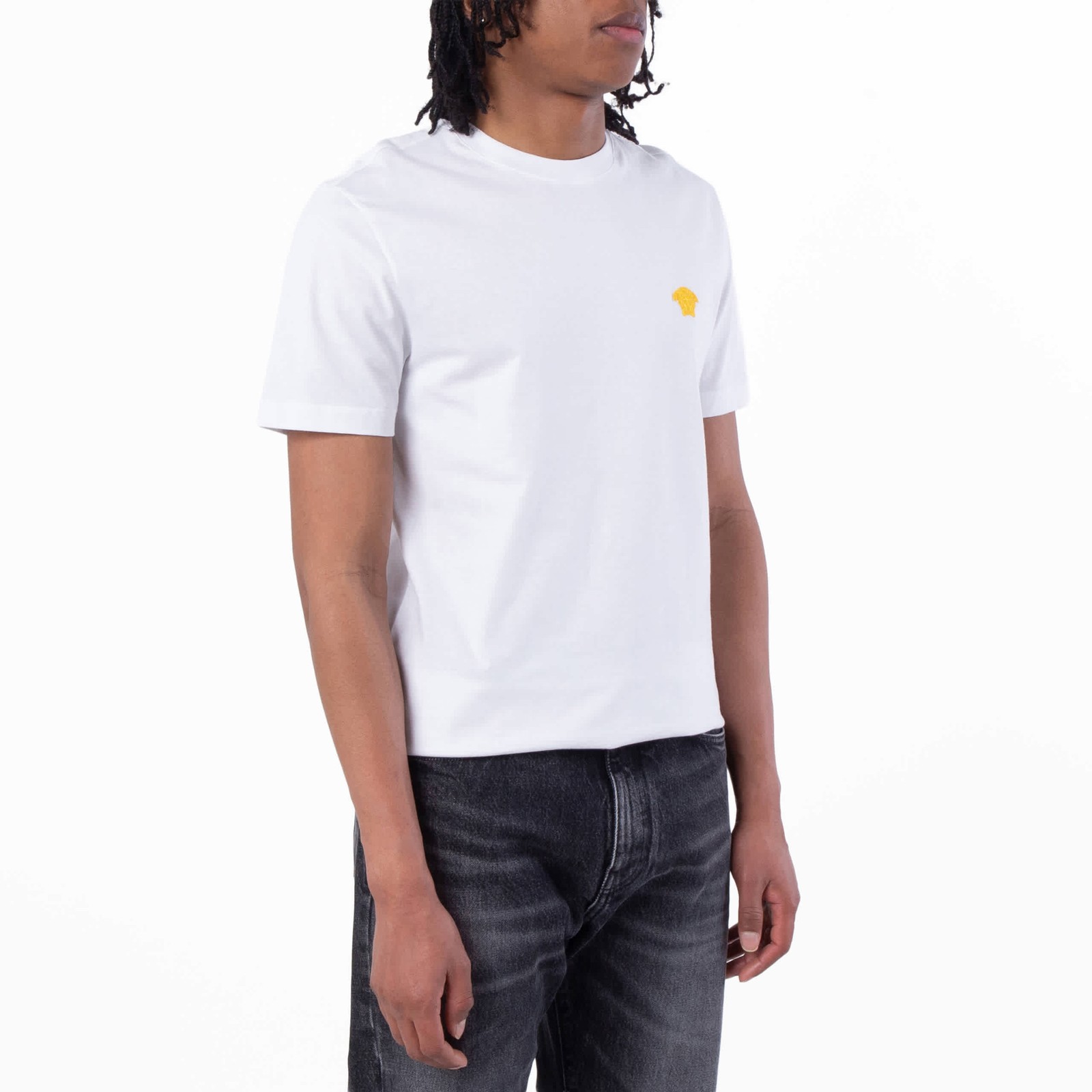 Versace Medusa Embroidered Cotton T Shirt, Size Large gallery