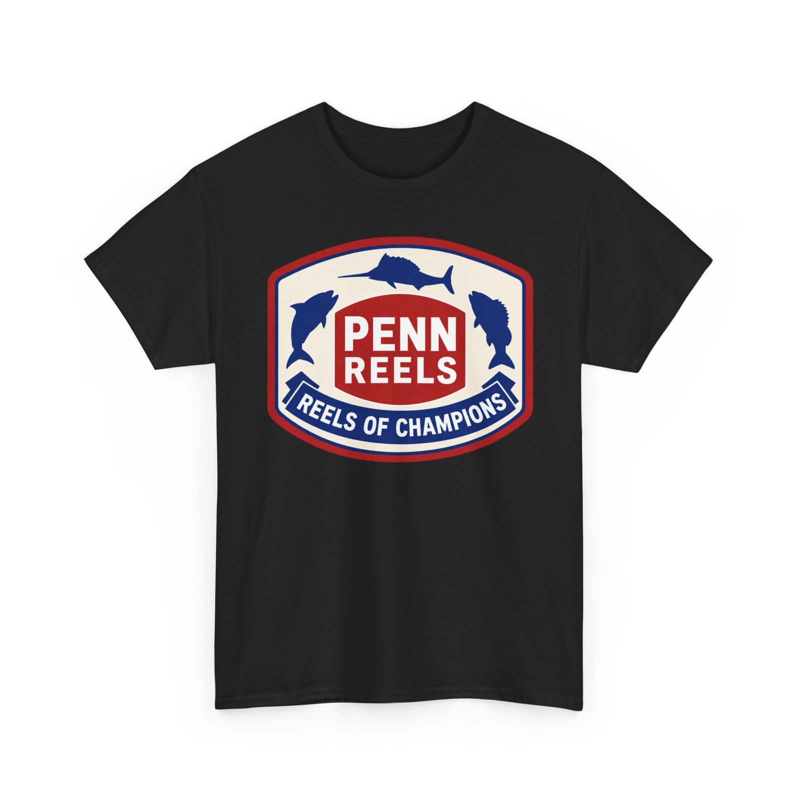 Penn Reels "Reels Of Champions" Vintage Saltwater Fishing Tackle Retro T-shirt gallery