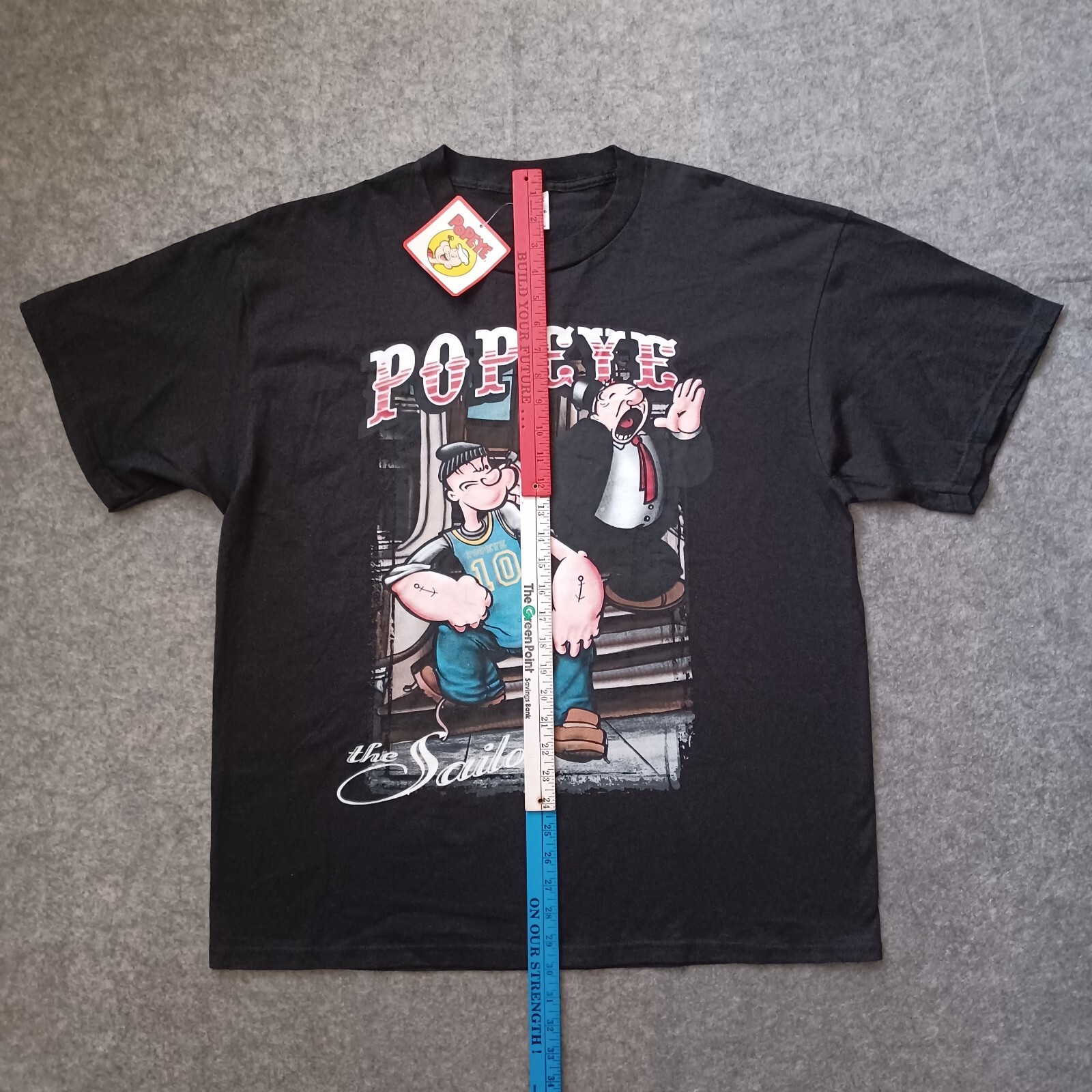 Vintage Popeye The Sailor T Shirt Mens Extra Large Black Graphic Y2K 2003 NWT gallery