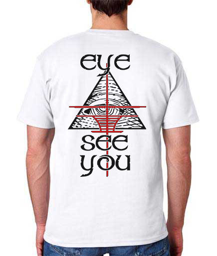 Eye See You Double-Sided T-Shirt / Anti-Illuminati Satan All Seeing Cross Hairs gallery