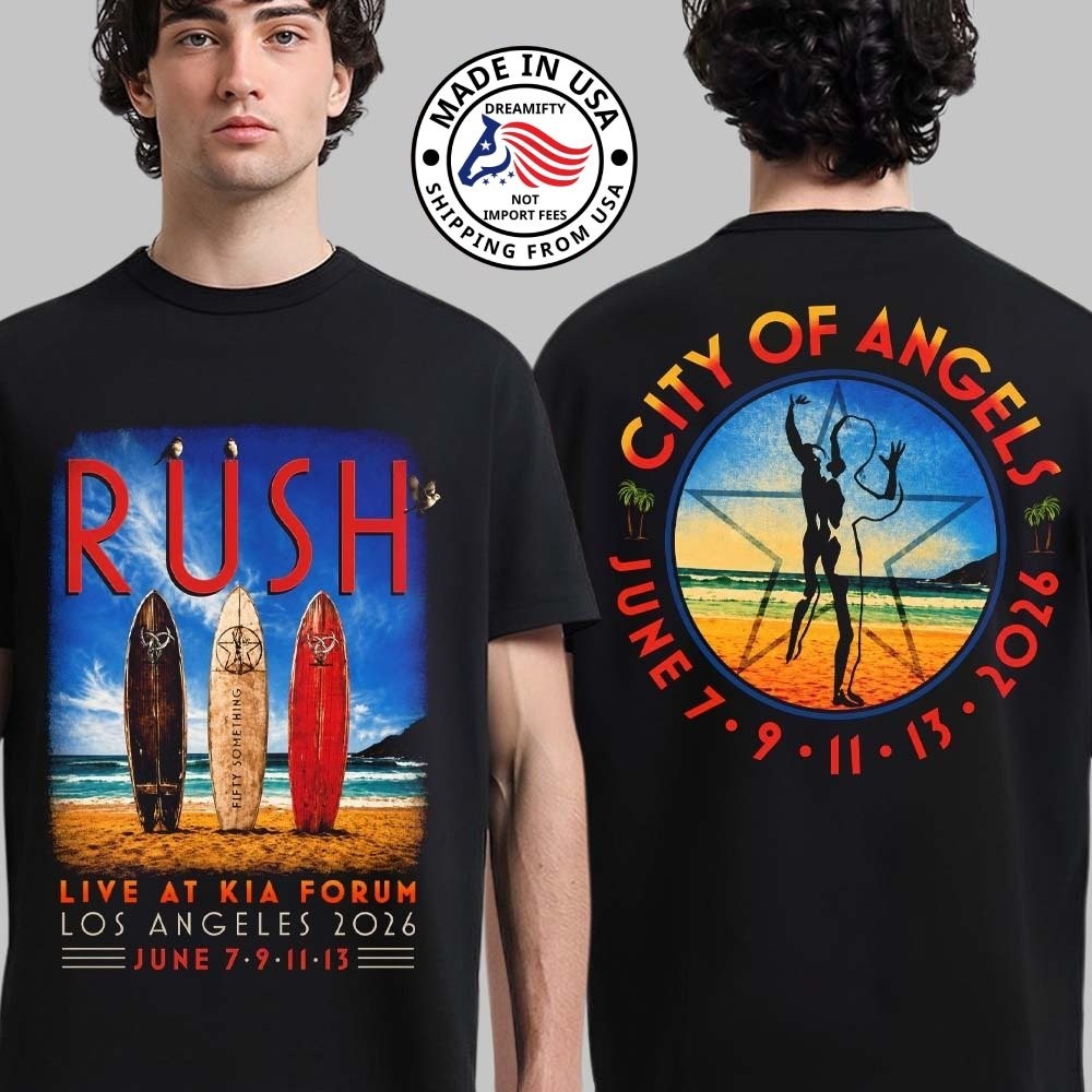 Rush Fifty Something 2026 Tour Los Angeles Live At Kia Forum T-Shirt