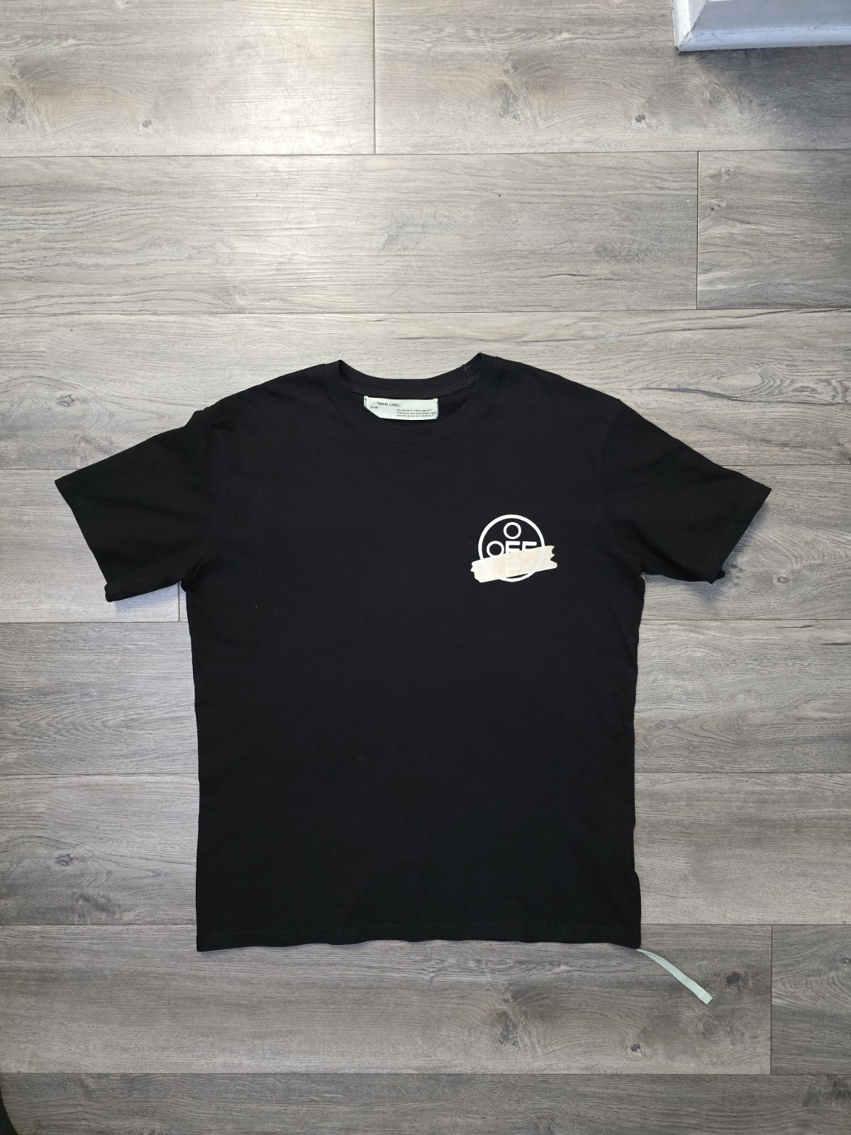 Virgil Abloh Off-White Tape Arrows T-Shirt Black/Beige, Size M, 100% Cotton gallery