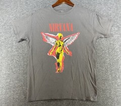 Nirvana In Utero Angel Wings Gray Size Medium Shirt Grunge Rock Band SEE PHOTOS