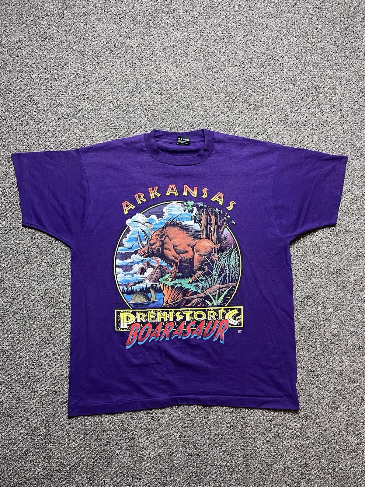 Vintage Arkansas Boarasaur T Shirt Deadstock XL 90s Dinosaur Boar