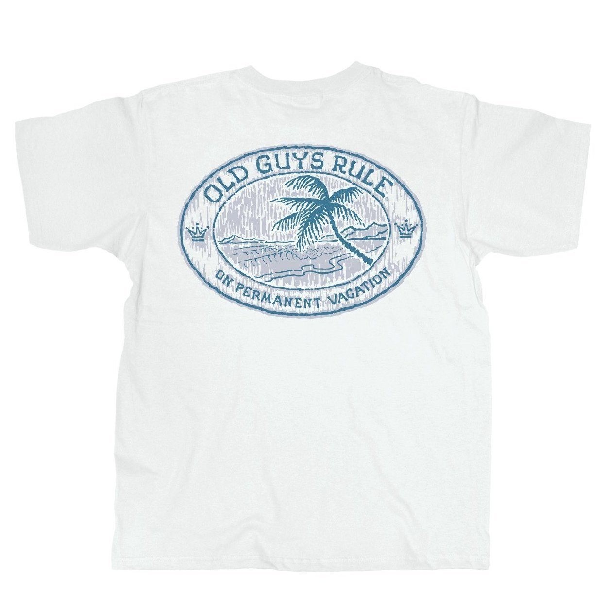 New OLD GUYS RULE T SHIRT PERMANENT VACATION, white, Palm Trees gallery