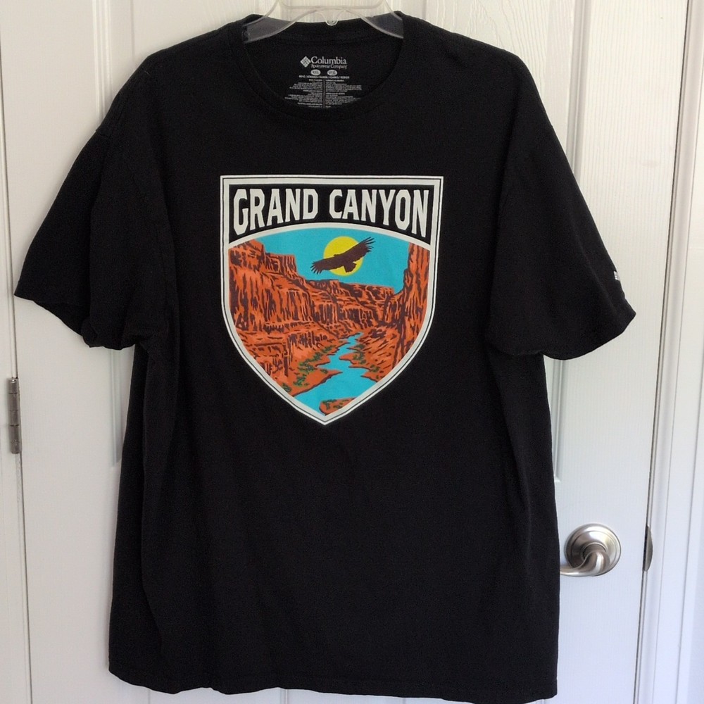 Columbia Men’s Black Grand Canyon Eagle Graphic Logo Crew Neck T-Shirt 2XL