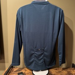 NWT Performance Cycle Mens Slate Blue Henley Bike Shirt Long Sleeve Jersey Sz M