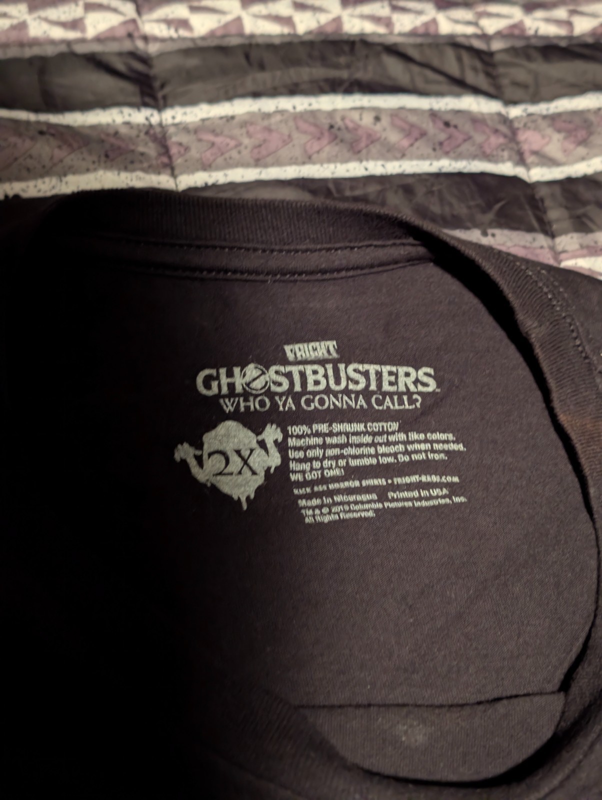 Ghostbusters Fright Rags T-Shirt XXLarge Official Black Spooky Phone Line Shirt gallery