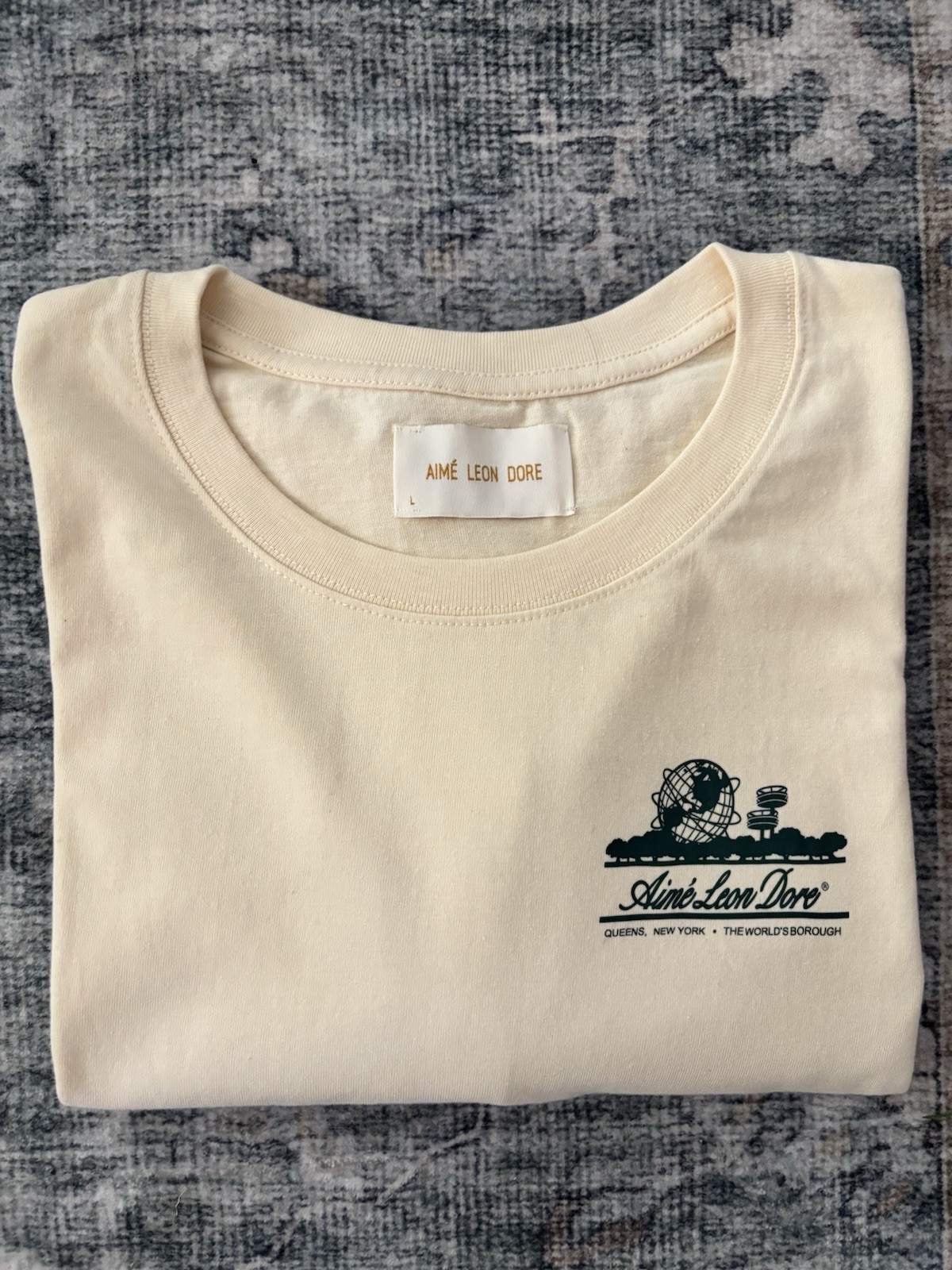 Aime Leon Dore Men's White Short Sleeve T-Shirt Large Tan gallery