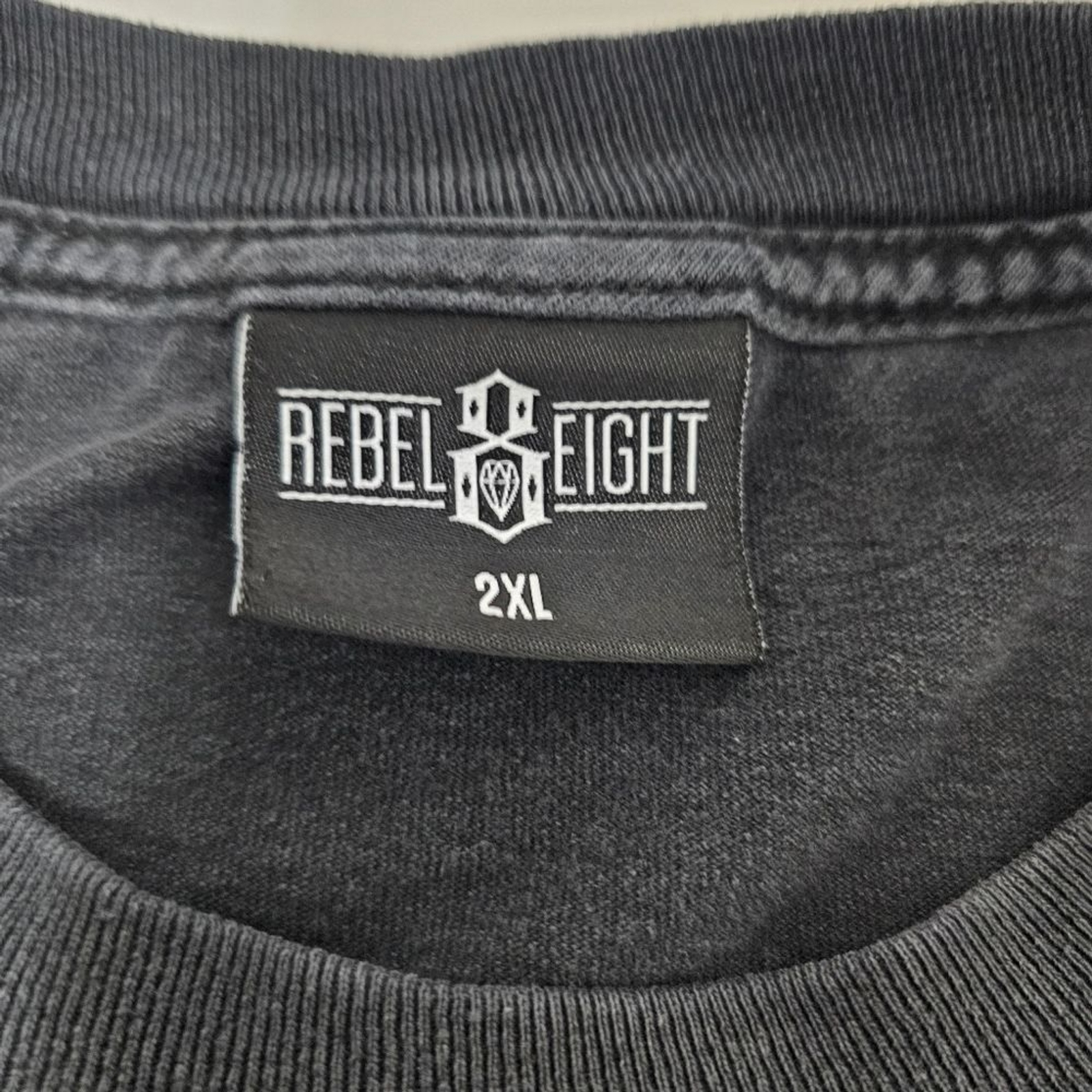 Rebel Eight Black Graphic T-Shirt for Men 2xl gallery