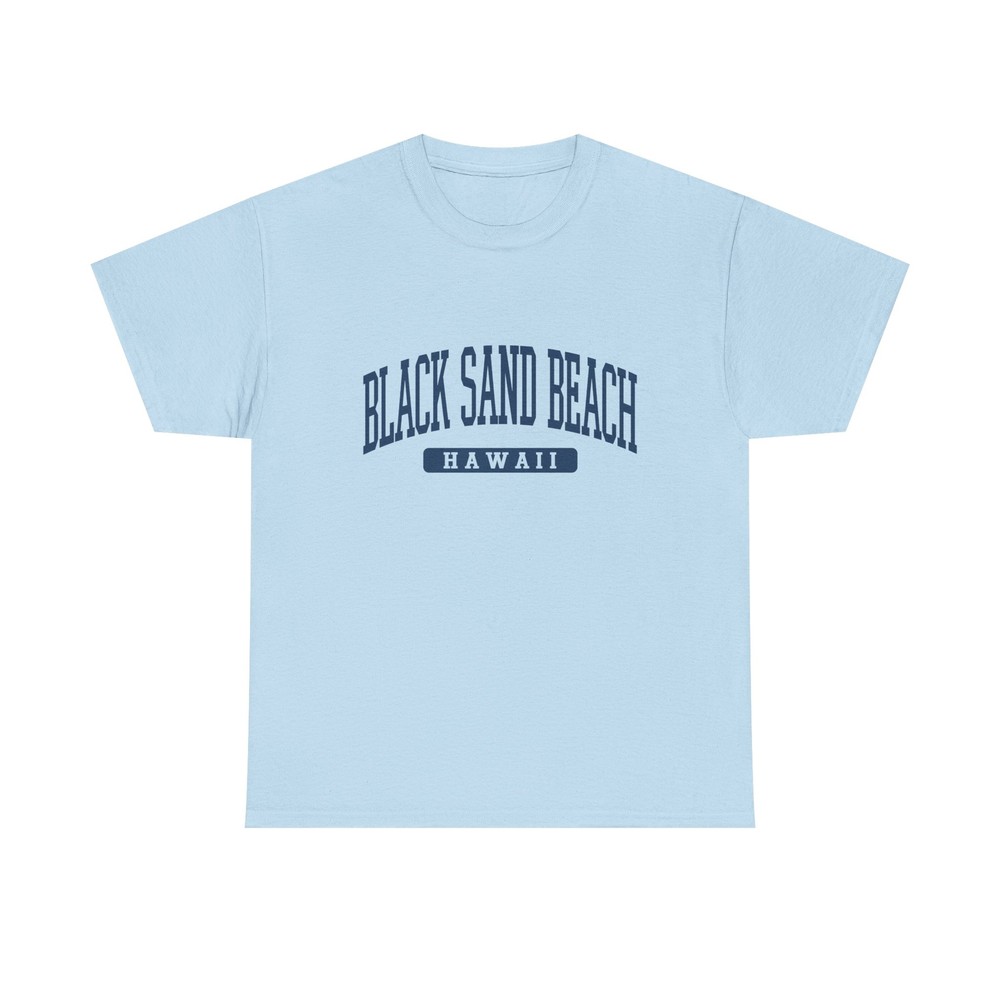Black Sand Beach Hawaii Souvenir Beach, Retro, Minimalist T-Shirt Light Blue