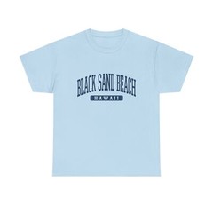Black Sand Beach Hawaii Souvenir Beach, Retro, Minimalist T-Shirt Light Blue
