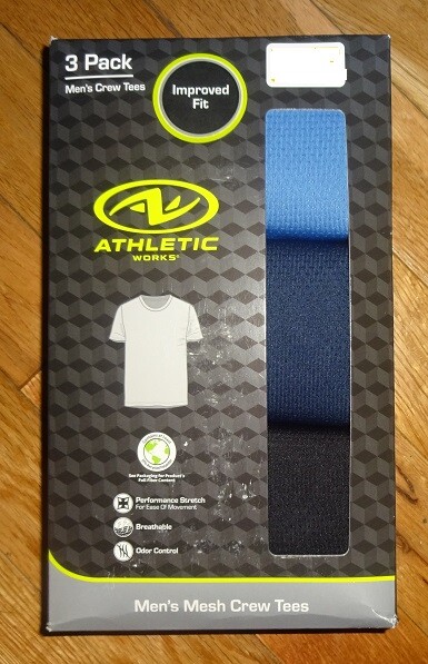 3 Pk Athletic Works Men Breathable Mesh Crew Tees Shirt Blue Black S M L XL 2X3X gallery