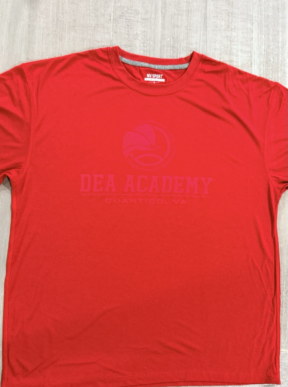 “DEA ACADEMY” Red Dri-Fit Style Athletic T Shirt - Size XL - by MV Sport - NWT! gallery