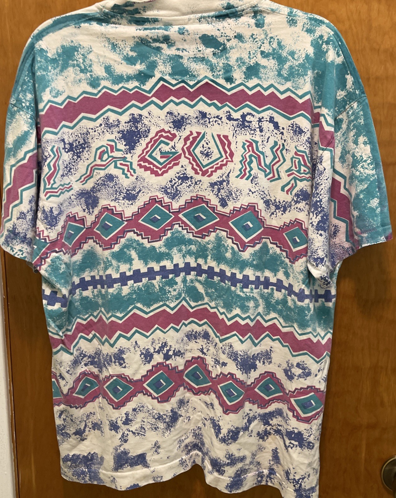 VTG Laguna Tribal Print Tee 80s 90s Retro Spellout Aztec gallery