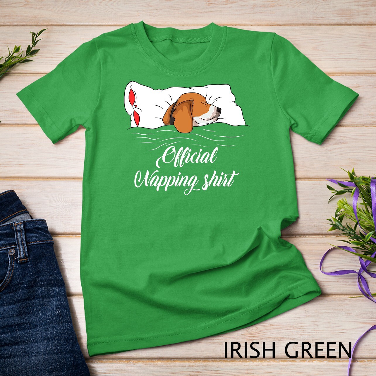 Sleeping Beagle Pyjamas Dog Lover Gift Official Napping Unisex T-shirt gallery