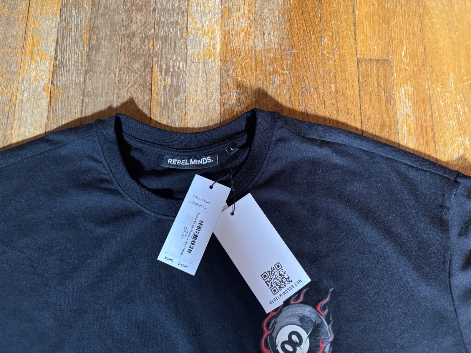 Rebel Minds Flame 8 Ball T Shirt Size Large gallery