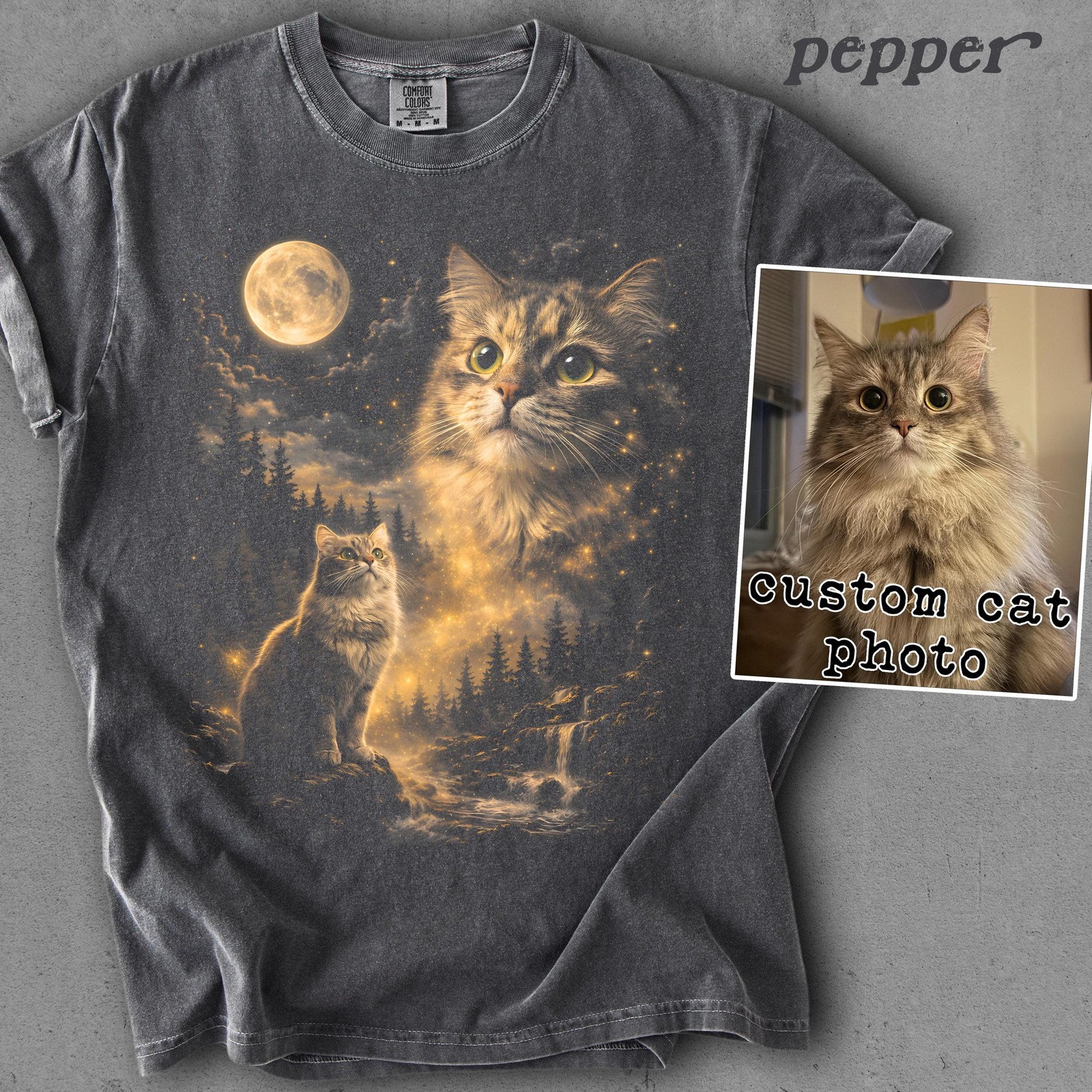 Custom Pet Photo Shirt Personalized Dog Howling to the Moon Gift gallery