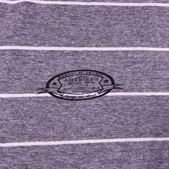 Bugle Boy Mens Gray White Striped Short Sleeve Crew Neck Cozy T-Shirt Size Big L
