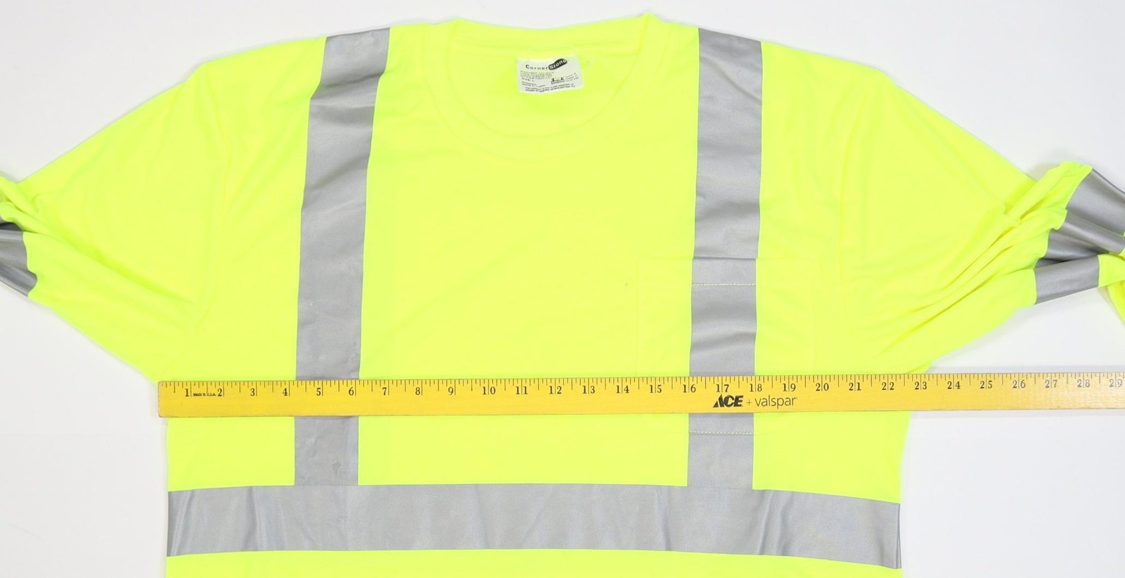 CornerStone Shirt Mens Large Yellow Hi Vis Reflective ANSI Class 2 Long Sleeve gallery