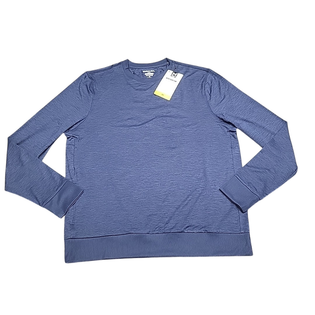 Members Mark Mens Top Medium Size Blue Long Sleeves Pullover w Zip Pocket