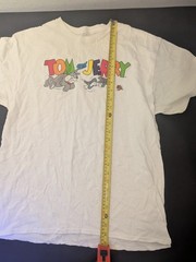 White Graphic Tom&Jerry Tshirt . Size Unsure XL? Cartoon Animation